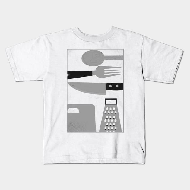 cooking tools Kids T-Shirt by Stecra